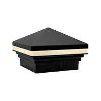 Outdoor Landscape Lighting LED 12V Low Voltage CPL02 Modern 2700K 3W 12V AC/DC Low Voltage Aluminum LED Pyramid Post Cap Light for 3.5x3.5 or 4x4 Black