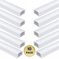 Outdoor Landscape Lighting LED 12V Low Voltage AP46M 8 ft Aluminum Channel Surface Mount 0.59″(W) x 0.31″(H) for LED Strip Lights | 10 Pack Silver
