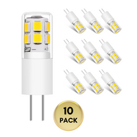 Outdoor Landscape Lighting LED 12V Low Voltage 10 Pack G4 1.3W Bi Pin 3000K/6000K LED Ceramic Capsule 120V Line Voltage Bulb Energy Efficient Light 6000K Cool White