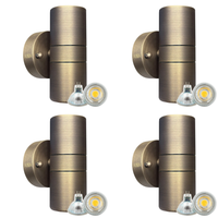 Outdoor Landscape Lighting LED 12V Low Voltage SCB05 4x/8x/12x Package LED Cylinder Up Down Light 2 Directional Brass Sconce Lighting with 12V Low Voltage 5W 3000K Bulb