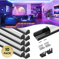 Outdoor Landscape Lighting LED 12V Low Voltage AC09 U-Shaped Spotless Aluminum Channel 3.3FT/1M For Max 16mm Width LED Strip Lights Pack of 6 and 10 10 Pack of 3.3ft (1M) Black