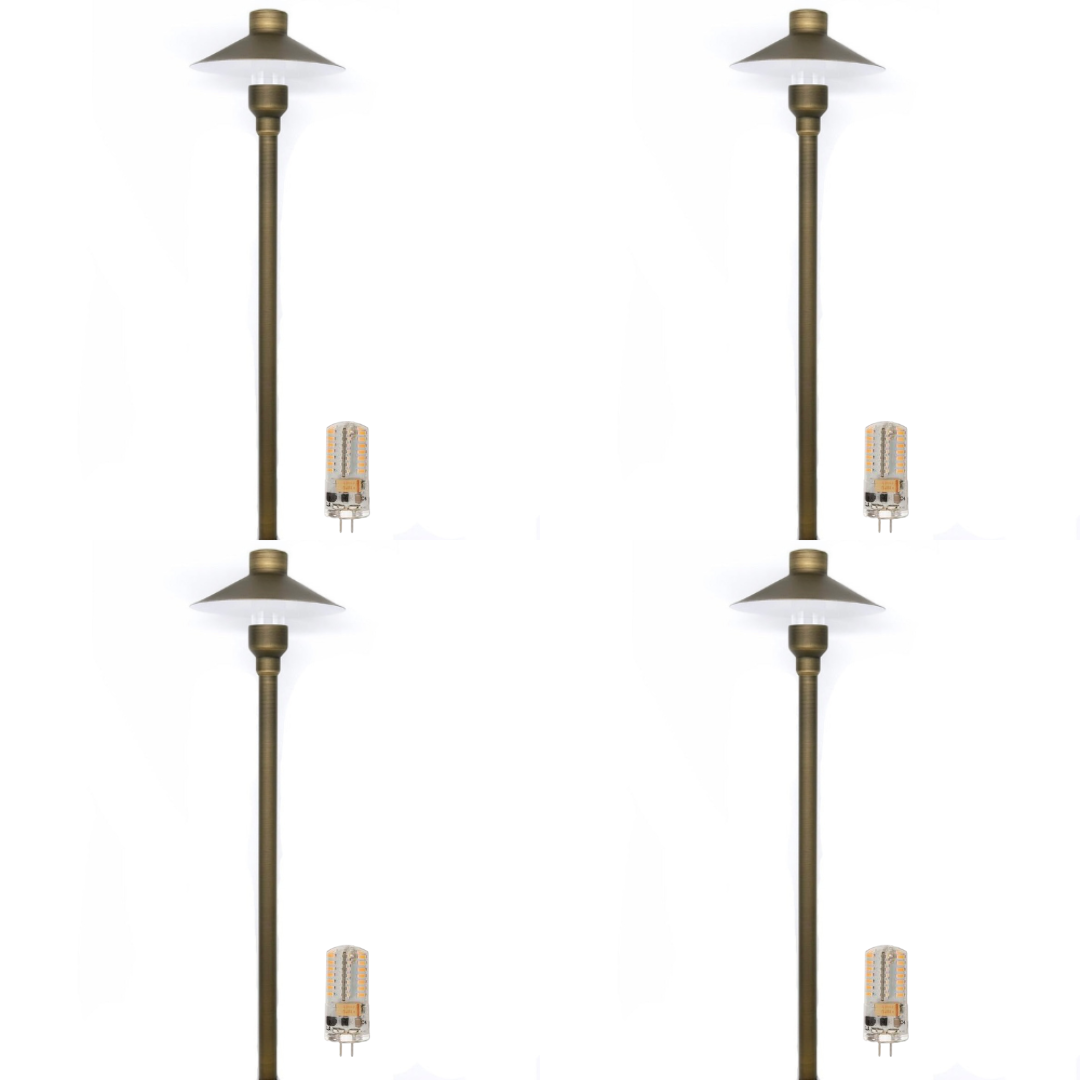 Outdoor Landscape Lighting LED 12V Low Voltage BPLP08 Tulay BH 18" Antique Brass Path Light 4x/8x/12x G4 2W Dimmable 2700K Package Low Voltage Landscape Lighting 4 Pack