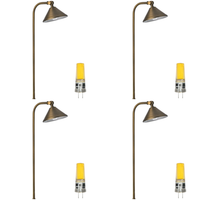 Outdoor Landscape Lighting LED 12V Low Voltage PLB05 4x/8x/12x Package LED 12V Low Voltage Landscape Brass Lighting Directional Pathway Light with G4 2W 3000K Bulb 4 Pack