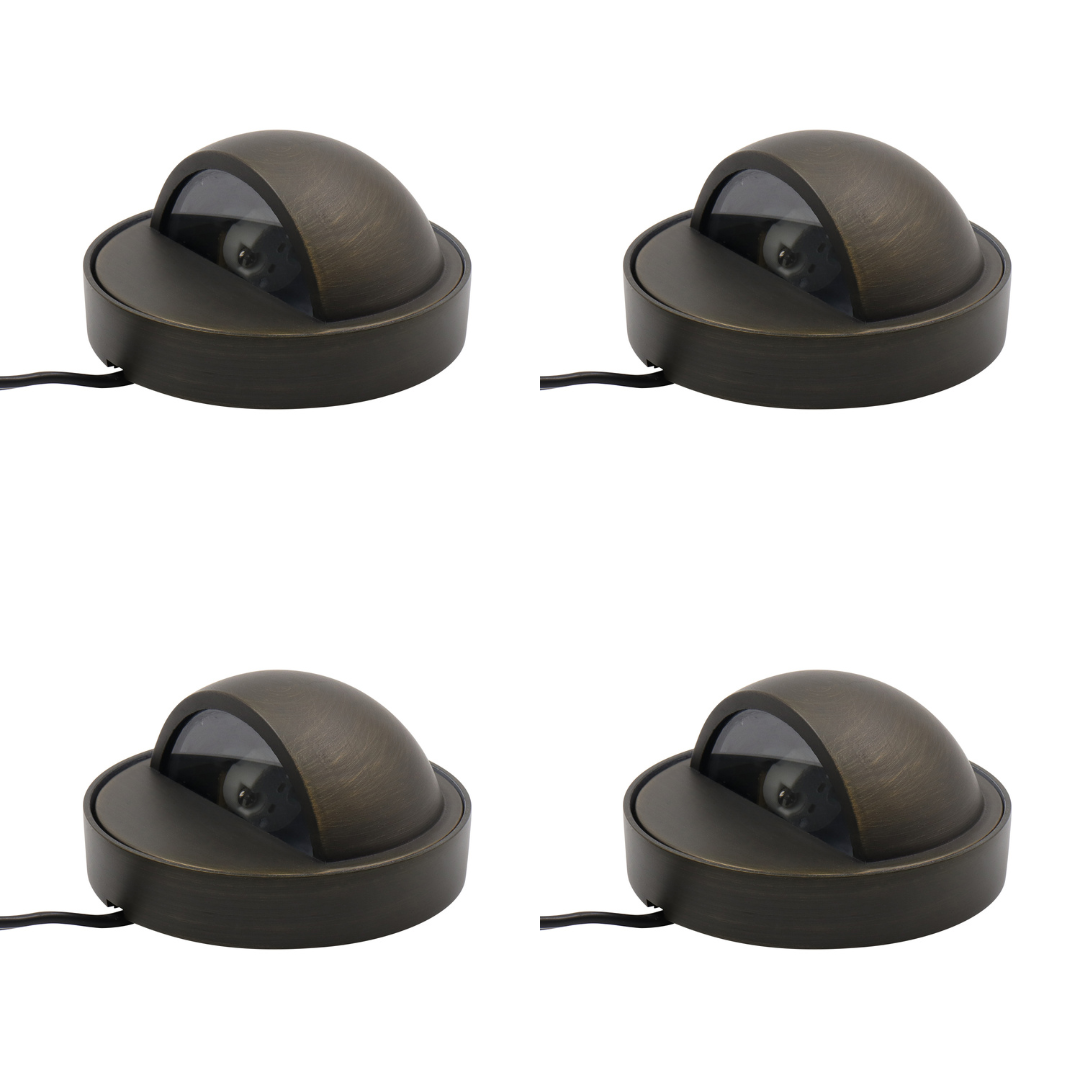 Outdoor Landscape Lighting LED 12V Low Voltage DL01B with G4 3W 2700K 4x/8x/12x Package Solid Brass Round Surface Mount Deck Light Low Voltage Landscape Lighting 4 Pack