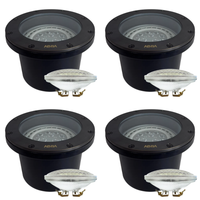 Outdoor Landscape Lighting LED 12V Low Voltage UNB08 4x/8x/12x Package Cast Brass 12V Low Voltage Commercial LED In-ground Well Light IP65 Waterproof with PAR36 10W 160° 3000K Light Bulb 4 Pack Dark Brass