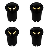 Outdoor Landscape Lighting LED 12V Low Voltage UNS05 4x/8x/12x Package Stainless Steel Tri Directional Three Slit In-Ground 12V Low Voltage LED In Ground Landscape Lighting with MR16 5W 3000K Bulb 4 Pack Black