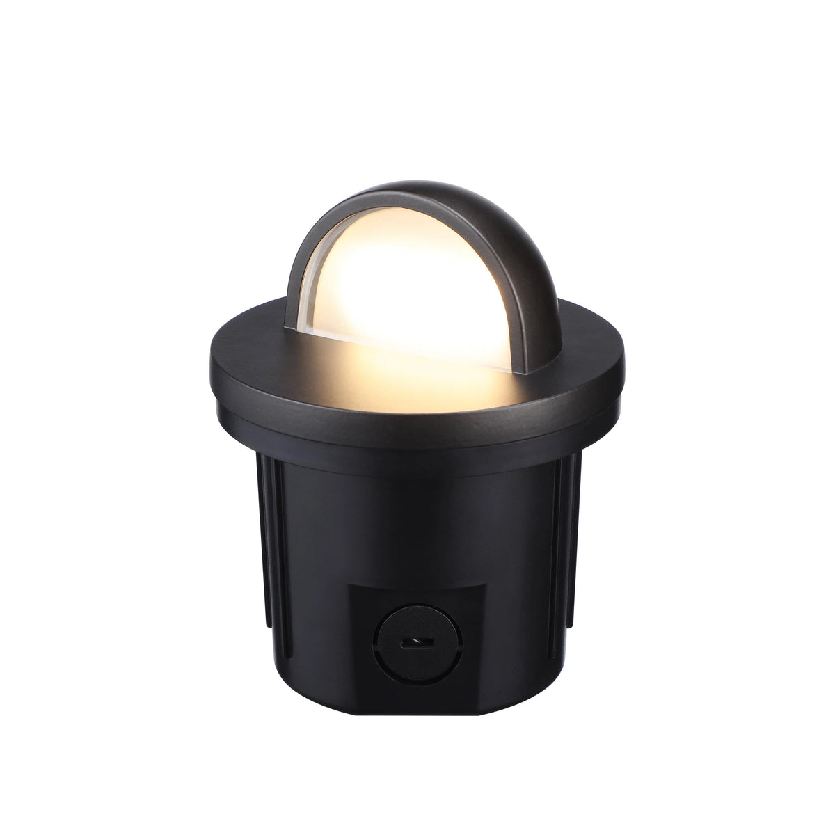 Outdoor Landscape Lighting LED 12V Low Voltage UNAL02 Primo Quarto Aluminum Round Surface Mount Half-Moon Integrated 6W 3000K LED In-Ground Well Light Low Voltage Landscape Lighting 1 Pack