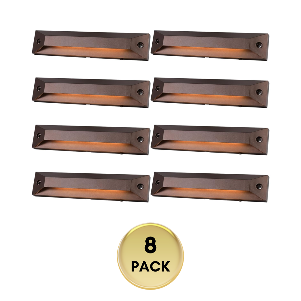 Outdoor Landscape Lighting LED 12V Low Voltage STLA13 6 and 8 Pack Low Voltage 12V 5W 8" 5CCT 2200K/2700K/3000K/4000K/5000K LED Landscape Deck Light, Outdoor Retaining Wall Lights, IP65 Waterproof Step Lights, for Stair Lighting and Yard Patio Pathway Walkway 8 Pack