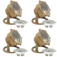 Outdoor Landscape Lighting LED 12V Low Voltage ULB02 4x/8x/12x Package Cast Brass LED 12V Low Voltage Underwater Pond Light IP68 Waterproof with PAR36 10W 160° 3000K Bulb 4 Pack