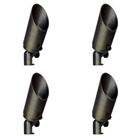 Outdoor Landscape Lighting LED 12V Low Voltage SPB10 4x/8x/12x Package 8W 3000K Warm White Integrated LED Brass Spotlight 12V Low Voltage Small Directional Bullet Light 4 Pack Natural Brass