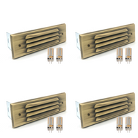 Outdoor Landscape Lighting LED 12V Low Voltage STBP04 Tulay Antique Brass Louvered Step Light 4x/8x/12x G4 2W Dimmable 2700K Package Low Voltage Landscape Lighting