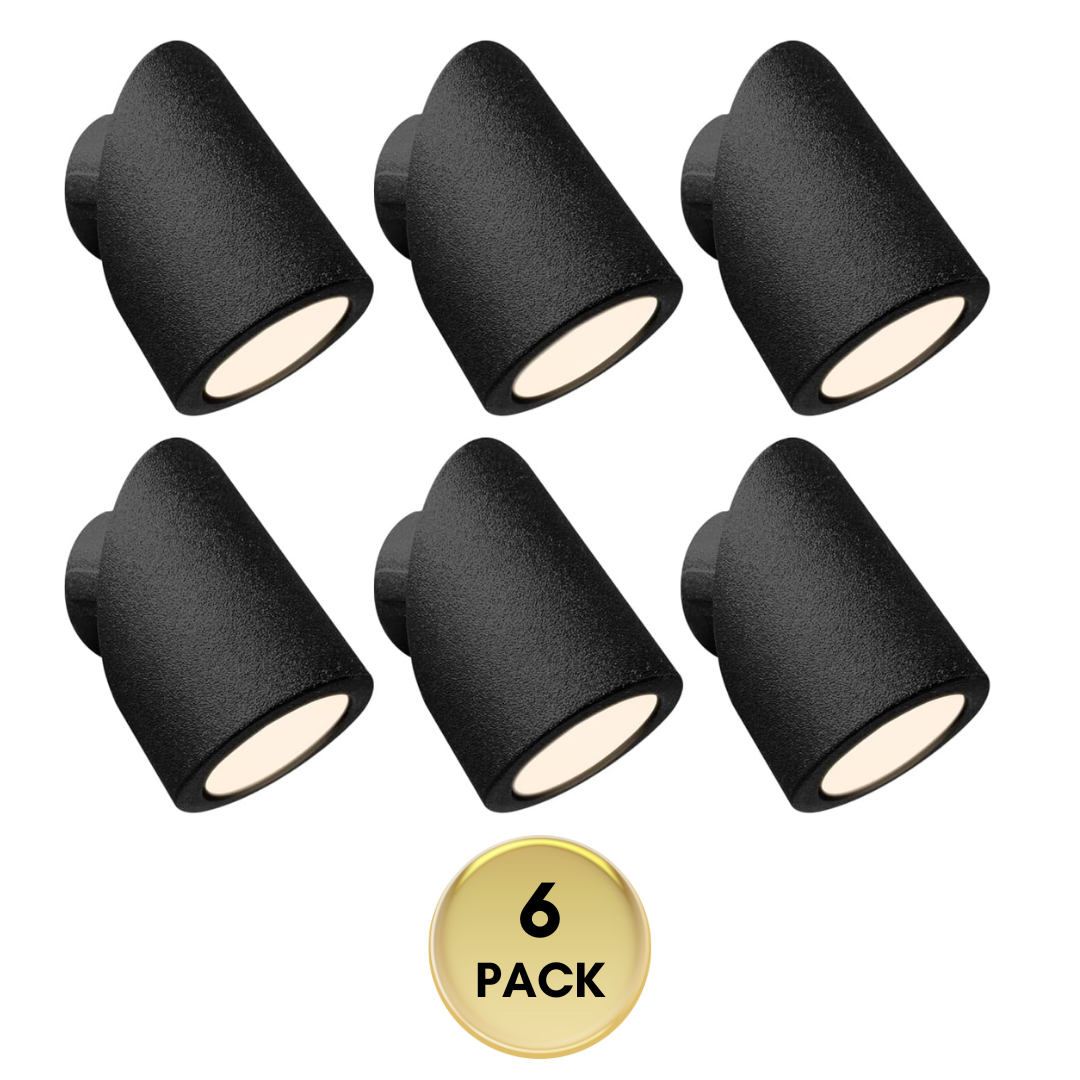Outdoor Landscape Lighting LED 12V Low Voltage 6-Pack Mini Rotatable 1W Integrated LED Post Deck Hardscape Rail Light – Flush Mount, 3000K, IP66 Package