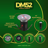 Outdoor Landscape Lighting LED 12V Low Voltage DM52 4x/8x/12x Package 3W COB LED 12V Low Voltage In-Ground Landscape Well Lights Waterproof Fixture
