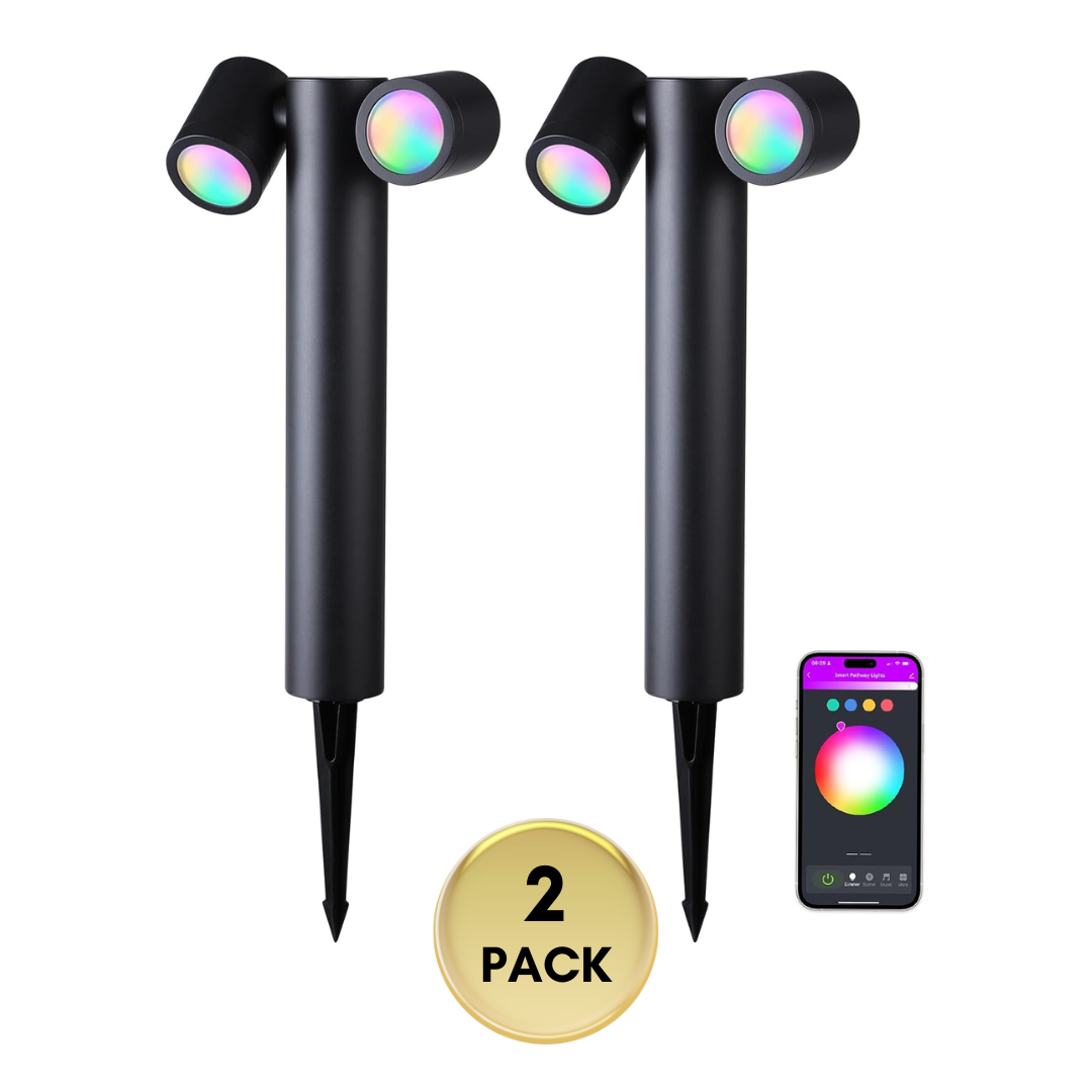 Outdoor Landscape Lighting LED 12V Low Voltage ALPR11 10W RGBCW Bluetooth Smart LED Landscape Pathway Light 2x or 4x Package, 12V-24V AC/DC 400LM 2 Pack