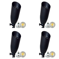 Outdoor Landscape Lighting LED 12V Low Voltage SPB06 4x/8x/12x Package 12V Low Voltage LED Outdoor Landscape Brass Spotlight with MR16 5W 3000K Bulb Black Brass 4 Pack