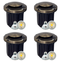 Outdoor Landscape Lighting LED 12V Low Voltage UNB09 4x/8x/12x Package Cast Brass Round Mono-Directional 12V Low Voltage LED In-ground Light with MR16 5W 3000K Bulb 4 Pack