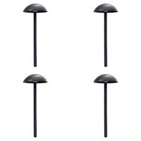 Outdoor Landscape Lighting LED 12V Low Voltage CDPA80 4x/8x/12x Package 5W 12V-24V AC/DC Low Voltage Dome-shaped Umbrella Hat 3000K Warm White Integrated LED Aluminum Path Light 4 Pack