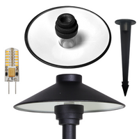 Outdoor Landscape Lighting LED 12V Low Voltage KL309 4x/8x/12x Package 12V G4 3W 2700K LED AC/DC Aluminum Low Voltage Landscape Lighting Large Hat Path Light G4