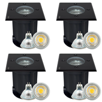 Outdoor Landscape Lighting LED 12V Low Voltage UNS01 4x/8x/12x Package 12V Low Voltage LED In-Ground Well Light Square Stainless Steel Landscape Lighting Waterproof with MR16 5W 3000K Bulb Black 4 Pack