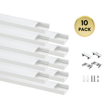 Outdoor Landscape Lighting LED 12V Low Voltage AC06 U-Shaped Silver or White Rectangular Aluminum Channel 3.3FT/1M For Max 12mm LED Strip Lights Pack of 10 or 20 10 Pack - 2M (6.6ft) White