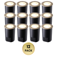 Outdoor Landscape Lighting LED 12V Low Voltage UNAL03 Essential Pebble Gray Aluminum Round Surface Mount Up Lighting Integrated 3000K LED In-Ground Well Light Low Voltage Landscape Lighting 12 Pack