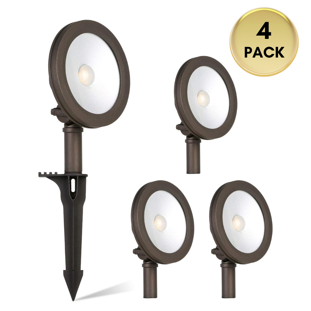Outdoor Landscape Lighting LED 12V Low Voltage ALF01 4-Pack 7.4W 430LM LED Landscape Lighting, Die-Cast Aluminum Wall Wash Spot Light