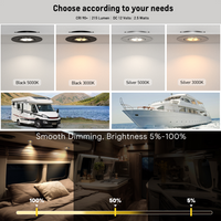 Outdoor Landscape Lighting LED 12V Low Voltage CBA01 2-Pack 2.5W Dimmable 70° Adjustable Swivel RV Recessed Low Voltage DC12V LED Puck Cabinet Light Cast Aluminum Downlighting