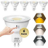 Outdoor Landscape Lighting LED 12V Low Voltage 6-Pack MR16 5W 120V GU10 LED Bulbs 500LM 3CCT 2700K/4000K/6000K Non-Dimmable Energy Saving Light 120 Degree Beam Angle Line Voltage