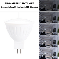 Outdoor Landscape Lighting LED 12V Low Voltage 6-Pack MR16 5W 120V GU5.3 LED Bulbs Dimmable Energy Saving Light 120 Degree Beam Angle Line Voltage