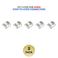 Outdoor Landscape Lighting LED 12V Low Voltage 5-Pack SLD 3-Pin Low-Voltage for CCT COB Dotless Strip Light Connectors 10mm and 12mm 10mm 3-Pin Strip-to-Strip