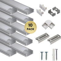Outdoor Landscape Lighting LED 12V Low Voltage AC06 U-Shaped Silver or White Rectangular Aluminum Channel 3.3FT/1M For Max 12mm LED Strip Lights Pack of 10 or 20 10 Pack - 1M (3.3ft) Silver