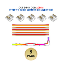 Outdoor Landscape Lighting LED 12V Low Voltage 5-Pack SLD 3-Pin Low-Voltage for CCT COB Dotless Strip Light Connectors 10mm and 12mm 10mm 3-Pin Strip-to-Wire