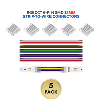 Outdoor Landscape Lighting LED 12V Low Voltage 5-Pack SL 6-Pin Low-Voltage for RGBCCT SMD Dotless Strip Light Connectors 12mm