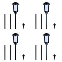 Outdoor Landscape Lighting LED 12V Low Voltage CDPA76 4x/8x/12x Package Heavy Duty Cast Aluminum 1.7W Integrated Tiki Torch Flame Fire Effect LED 12V Low Voltage Outdoor Landscape 2200K Tall Path Light 4 Pack