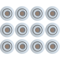 Outdoor Landscape Lighting LED 12V Low Voltage CB05 4x/8x/12x Package 1.5W DC12V Low Voltage Round LED Cast Aluminum Recessed Cabinet Puck Light Down Lighting Fixture 3000K or 5000K White 12 Pack
