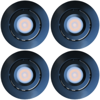 Outdoor Landscape Lighting LED 12V Low Voltage CB05 4x/8x/12x Package 1.5W DC12V Low Voltage Round LED Cast Aluminum Recessed Cabinet Puck Light Down Lighting Fixture 3000K or 5000K Black 4 Pack