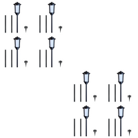 Outdoor Landscape Lighting LED 12V Low Voltage CDPA76 4x/8x/12x Package Heavy Duty Cast Aluminum 1.7W Integrated Tiki Torch Flame Fire Effect LED 12V Low Voltage Outdoor Landscape 2200K Tall Path Light 8 Pack