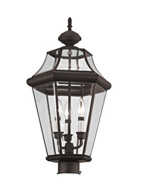 Outdoor Landscape Lighting LED 12V Low Voltage Georgetown Candelabra Base Light 3 Bulb Sockets Large Outdoor Post Top Lantern 23.25