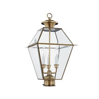 Outdoor Landscape Lighting LED 12V Low Voltage Westover Candelabra Base 3 Light Bulb Sockets Large Outdoor Post Top Lantern 12