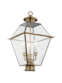 Outdoor Landscape Lighting LED 12V Low Voltage Westover Candelabra Base 3 Light Bulb Sockets Large Outdoor Post Top Lantern 12