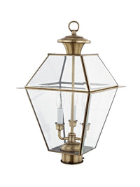 Outdoor Landscape Lighting LED 12V Low Voltage Westover Candelabra Base 3 Light Bulb Sockets Large Outdoor Post Top Lantern 12