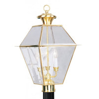 Outdoor Landscape Lighting LED 12V Low Voltage Westover Candelabra Base 3 Light Bulb Sockets Large Outdoor Post Top Lantern 12
