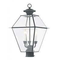 Outdoor Landscape Lighting LED 12V Low Voltage Westover Candelabra Base 3 Light Bulb Sockets Large Outdoor Post Top Lantern 12