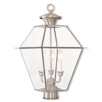 Outdoor Landscape Lighting LED 12V Low Voltage Westover Candelabra Base 3 Light Bulb Sockets Large Outdoor Post Top Lantern 12
