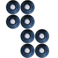 Outdoor Landscape Lighting LED 12V Low Voltage CB05 4x/8x/12x Package 1.5W DC12V Low Voltage Round LED Cast Aluminum Recessed Cabinet Puck Light Down Lighting Fixture 3000K or 5000K Black 8 Pack