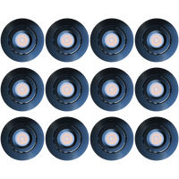 Outdoor Landscape Lighting LED 12V Low Voltage CB05 4x/8x/12x Package 1.5W DC12V Low Voltage Round LED Cast Aluminum Recessed Cabinet Puck Light Down Lighting Fixture 3000K or 5000K Black 12 Pack