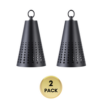 Outdoor Landscape Lighting LED 12V Low Voltage HLA04 Tiki Low Voltage Black Pendant 5W 2200K Integrated LED Aluminum Light Hanging Patio Light 2 Pack