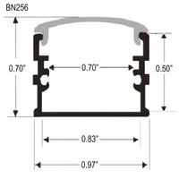 Outdoor Landscape Lighting LED 12V Low Voltage BN256 Adjustable Large Square Surface Mounted 8 ft Aluminum Channel 0.97