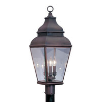 Outdoor Landscape Lighting LED 12V Low Voltage Exeter Candelabra Base 3 Light Bulb Sockets Large Outdoor Post Top Lantern 10