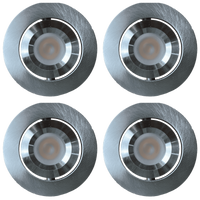 Outdoor Landscape Lighting LED 12V Low Voltage CB05 4x/8x/12x Package 1.5W DC12V Low Voltage Round LED Cast Aluminum Recessed Cabinet Puck Light Down Lighting Fixture 3000K or 5000K Silver 4 Pack